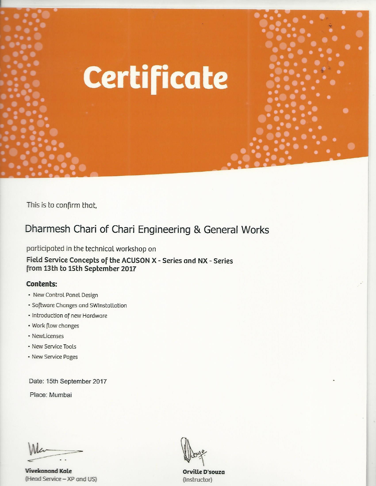 Ultrasound Certificate